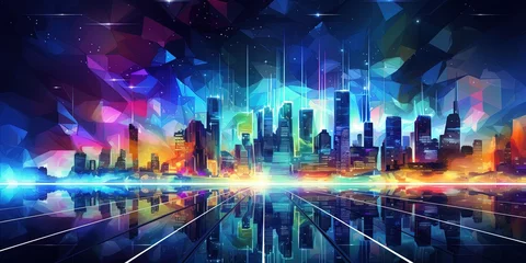 Tuinposter Colorful Nightlife background. City night life concept abstract background. © Влада Яковенко