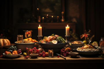 still life with wine and fruits