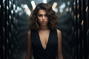 Naklejka premium a woman in a black dress
