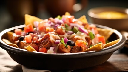 a plate of food with meat and vegetables