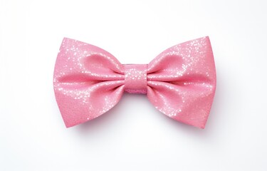 a pink bow tie on a white background