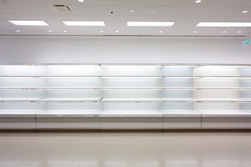 empty shelves in a store - obrazy, fototapety, plakaty