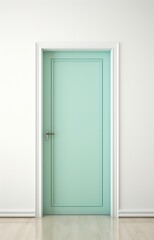 a blue door with a white frame