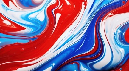 a close up of a red white and blue swirls