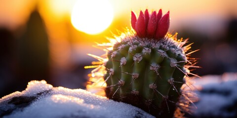 a cactus with a flower on it