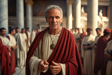Roman senator Gnaeus Pompeius Magnus as a Roman Statesman in the senate