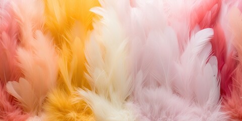 a group of feathers in different colors