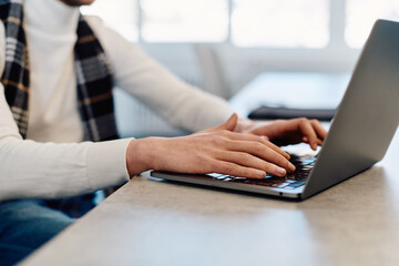 Businessman using a computer to document management concept, online documentation database and...