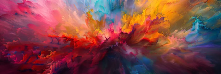 Fototapete Gemixte farben an abstract painting with colors and smoke, generative AI