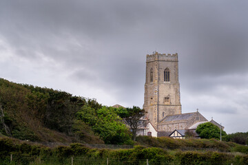 Fototapeta na wymiar St Mary's church in Happisburgh, Norfolk, England, in spring