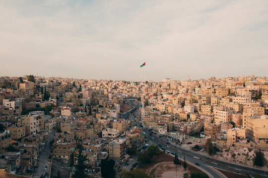 Top city view of Amman, Jordan