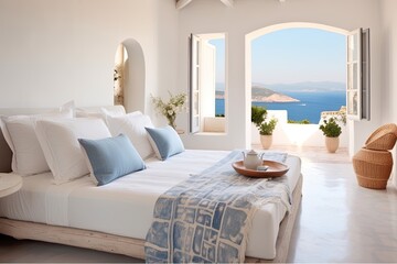 Minimalist Mediterranean Bedroom: Calming Hues & Vibrant Color Bursts
