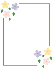 Frame with flowers - Flowers and leaves - Floral ornament 