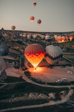 Hot air balloon rides in Cappadocia at sunrise