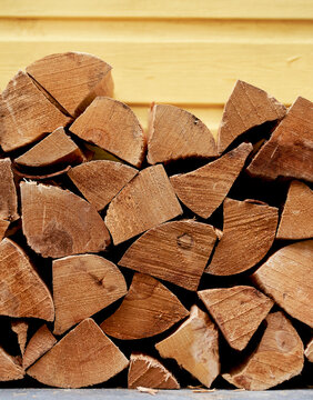 Chopped wood stack