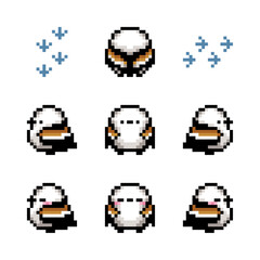 シマエナガのピクセルアート