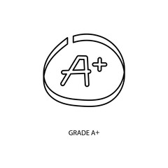 grade a+ concept line icon. Simple element illustration. grade a+ concept outline symbol design.