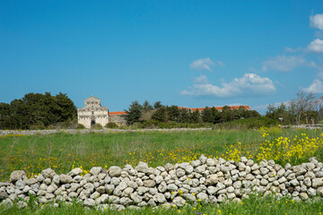 The former cathedral of San Pietro di Sorres is a Romanesque church Meilogu, Borutta, Torralba,...