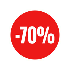 Discount label 70% off