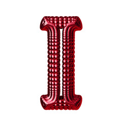 Symbol made of red spheres. letter i