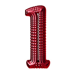 Symbol made of red spheres. letter l