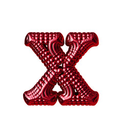 Symbol made of red spheres. letter x
