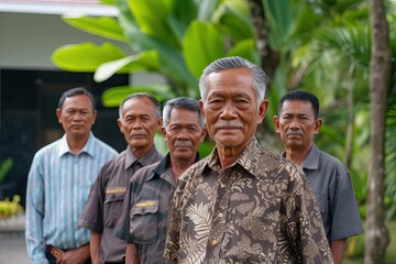 Fototapeta premium Indonesian old men business Office employees