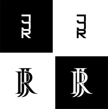 jjr typography letter monogram logo design set