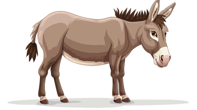 Donkey isolated on white background cartoon vector i