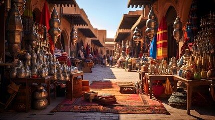 Unidentified people buying souvenirs at the market in Jaisalmer, Rajasthan, India