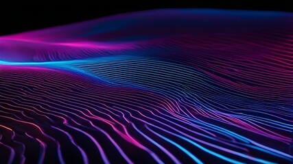 Neon wave abstract background, color ful lines abstract, neon lights, neon dark abstract background, neon wave