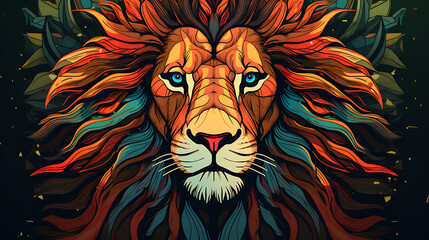 A vector illustration of a majestic lion.