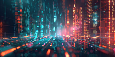 Fototapeta premium Fintech industry disruption background. Chart illustrating fintech startups, digital banking adoption, and blockchain technology impact on traditional finance. Financial technology innovation concept