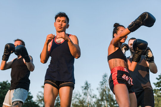 Outdoor Muay Thai training