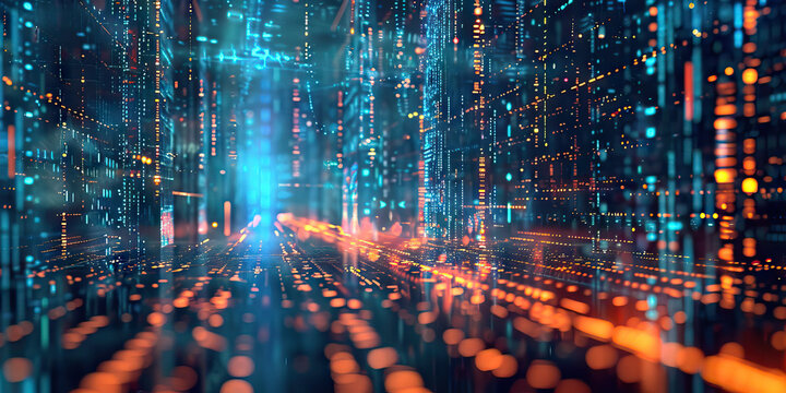 Cybersecurity landscape background. Graph depicting cyber threats, data breaches, and security spending. Cybersecurity awareness concept