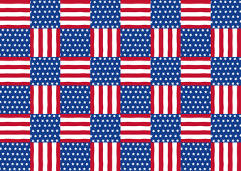 Seamless 4th Of July Pattern On White Background