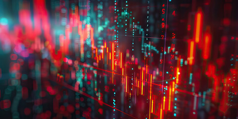 Stock market chart background. Financial graph with bullish and bearish trends. Market analysis concept.