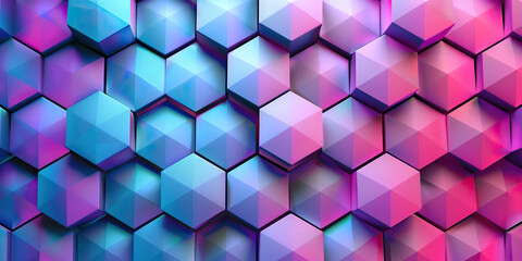 Gradient hexagonal grid texture background. Colorful hexagon pattern with smooth gradients. Trendy geometric backdrop