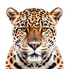 Obraz premium face of Jaguarisolated on transparent background, element remove background, element for design - animal, wildlife, animal themes