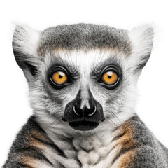 Fototapeta premium face of Lemurisolated on transparent background, element remove background, element for design - animal, wildlife, animal themes