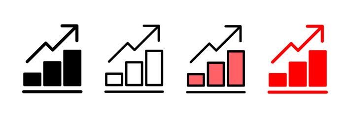 Growing graph Icon vector illustration. Chart sign and symbol. diagram icon