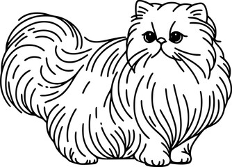 Cute kitten line art 