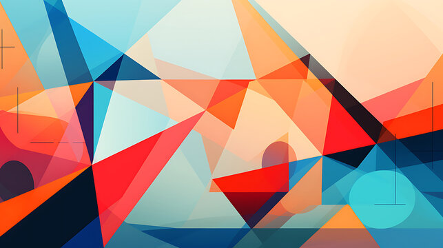 A vector image of overlapping geometric shapes.