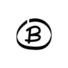 b grade concept line icon. Simple element illustration. b grade concept outline symbol design.