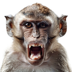 ferocious expression of the monkeyisolated on transparent background, element remove background, element for design - animal, wildlife, animal themes