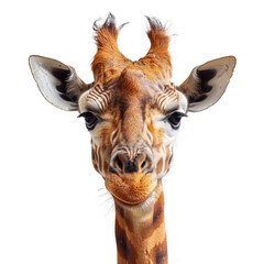 smiling giraffe faceisolated on transparent background, element remove background, element for design - animal, wildlife, animal themes
