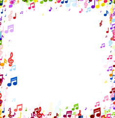 Colorful Music Notes Border