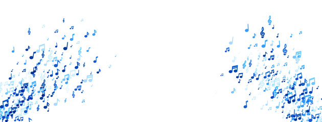 Scattered Blue Music Notes Banner © Vjom