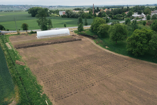 Aerial view of farm