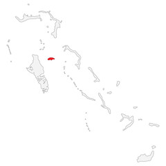 Map of Bahamas with capital city Nassau